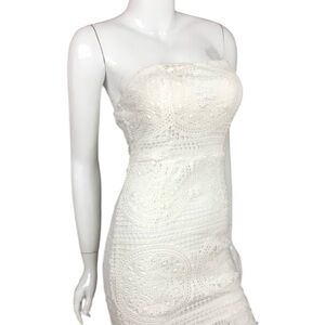 Charlotte Russe | Elegant‎ White Lace Strapless Dress Bridal Bachelorette